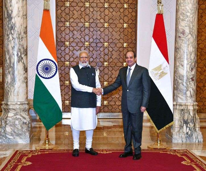 الرئيس السيسي مع رئيس الوزراء الهندي اليوم