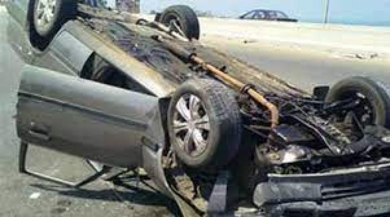 حادث تصادم سيارتين ببني سويف 