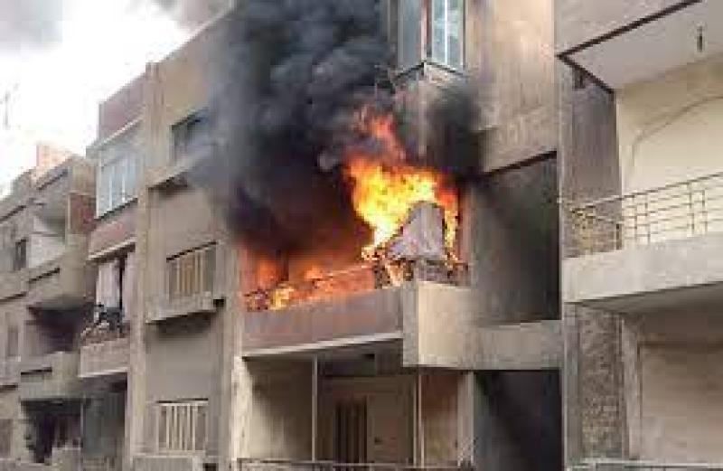 حريق شقة سكنية 