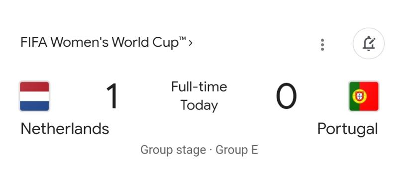 نتيجة مباراة هولندا والبرتغال في كأس العالم للسيدات