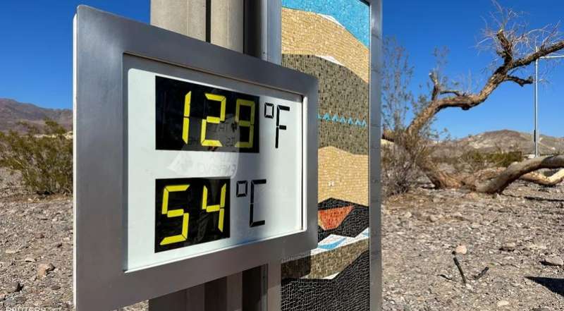 بلغت درجة الحرارة في وادي الموت 54 مئوية