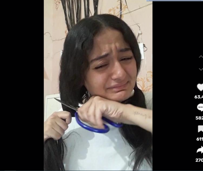 طالبة تقص شعرها بفيديو على« تيك توك »بسبب إخفاقها بـ نتيجة الثانوية العامة