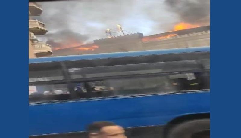 حريق مبني وزارة الأوقاف