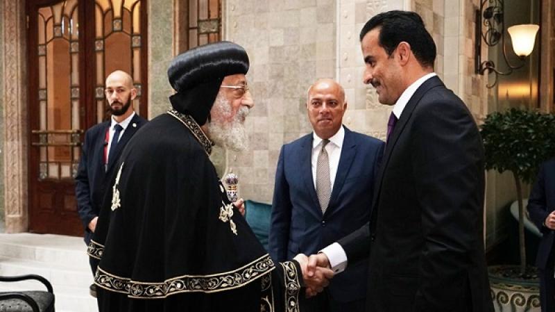 البابا تواضروس يشكر الأمير تميم على الرعاية التي يتلقاها الأقباط في دولة قطر