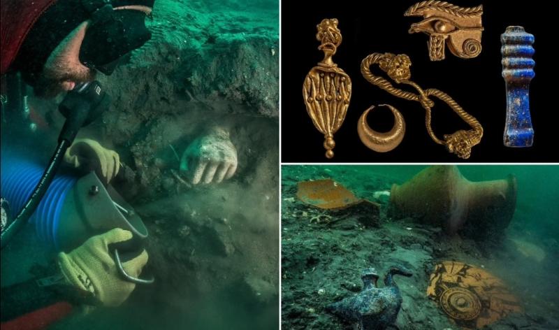 اكتشاف كنوز أثرية في مدينة غامضة تحت الماء بالقرب من السواحل المصرية.. صور