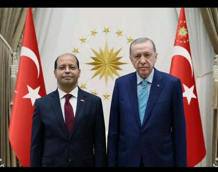 السفير المصري بصحبة الرئيس التركي 