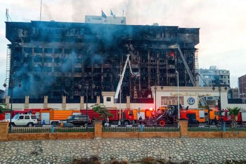 حريق مبنى مديرية أمن الإسماعيلية