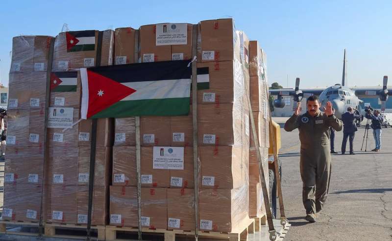 الأردن ترسل طائرات مساعدة لفلسطين