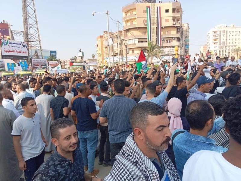 الآلاف من أهالي كفر الشيخ من ميدان النصر لدعم فلسطين