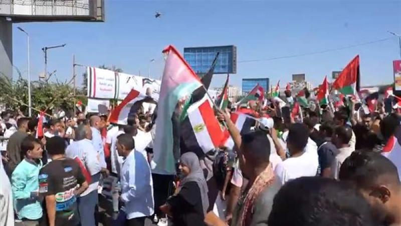 مسيرات حاشدة لدعم ”القضية الفلسطينية” بمدينة نصر