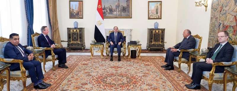 الرئيس عبد الفتاح السيسي يستقبل ديفيد كامبرون وزير خارجية المملكة المتحدة