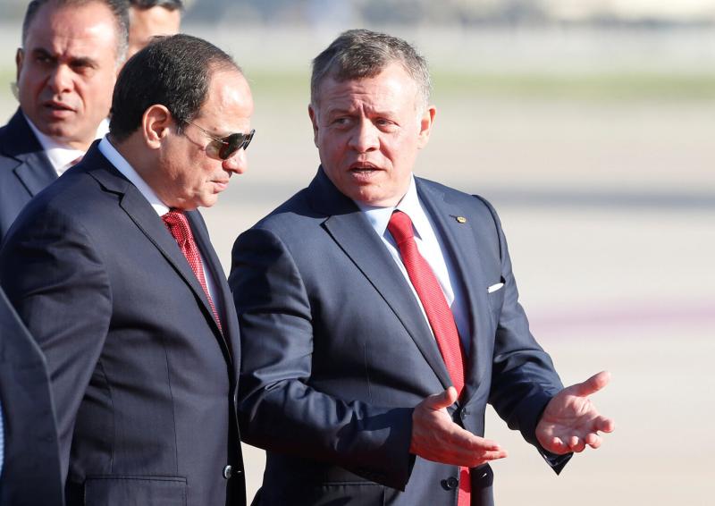 الرئيس السيسي وملك الأردن يرفضان تصفية القضية الفلسطينية