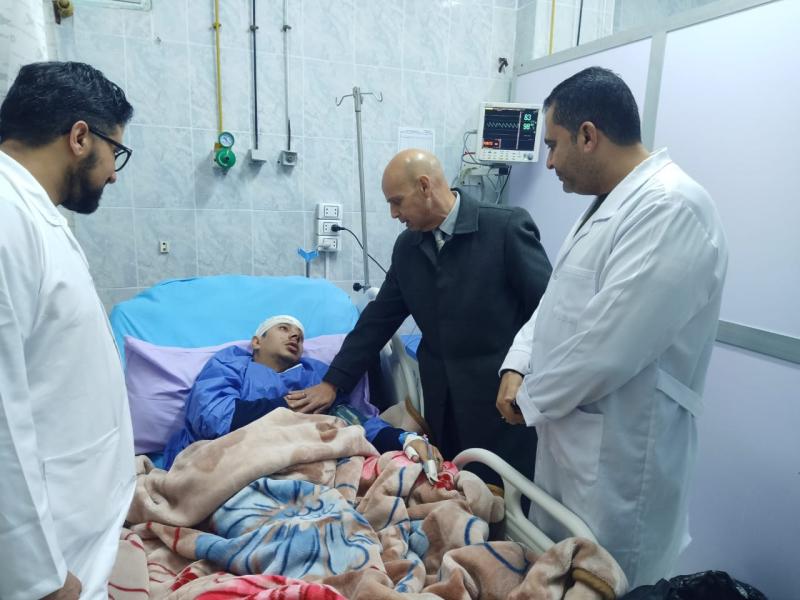 «هشام مسعود» يطمئن على الحالة الصحية لفنيين الأشعة بمستشفى الصالحية بعد تعرضهما لحادث سير