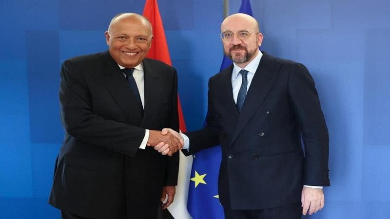 وزير الخارجية يلتقي رئيس المجلس الأوروبي