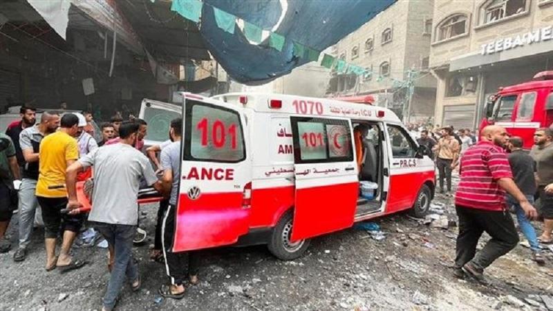 الهلال الأحمر الفلسطيني: الأوضاع بغزة مأساوية بسبب القصف العنيف