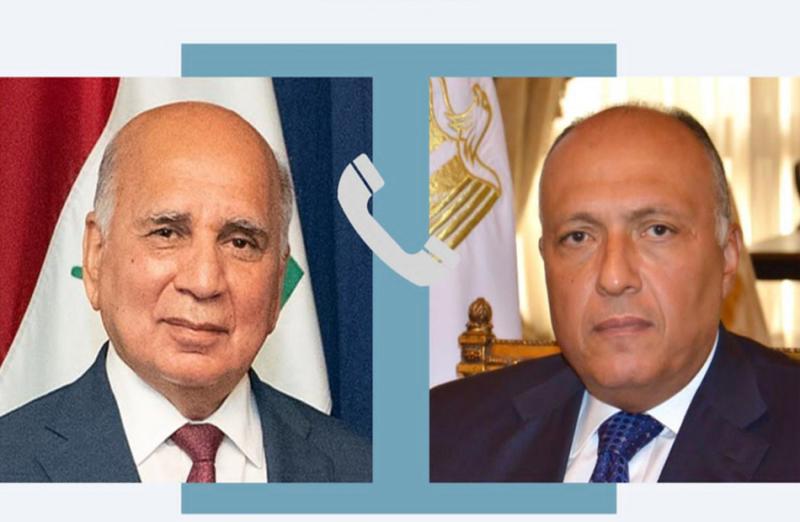  وزير الخارجية المصري ونظيره العراقي