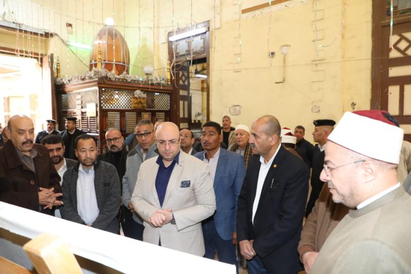 محافظ بني سويف يتفقد أعمال المرحلة الأولى من مشروع تطوير مسجد السيدة حورية