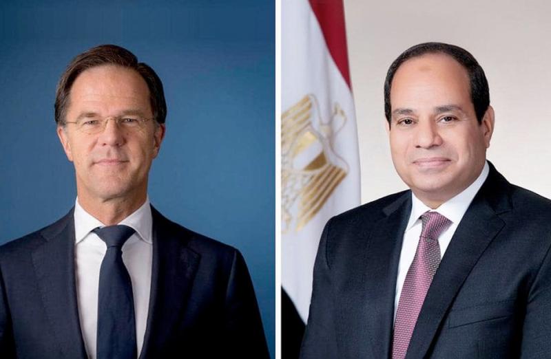 الرئيس السيسي ورئيس وزراء هولندا يبحثان اليوم جهود مصر لوقف إطلاق النار بغزة