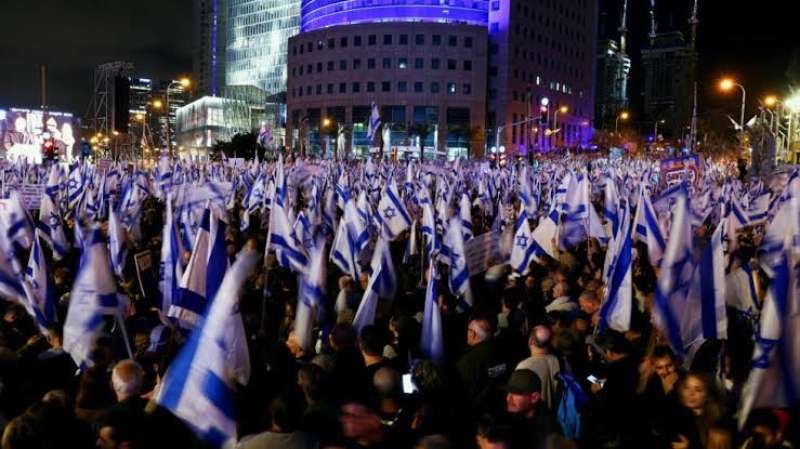 متظاهرون اسرائيليون 