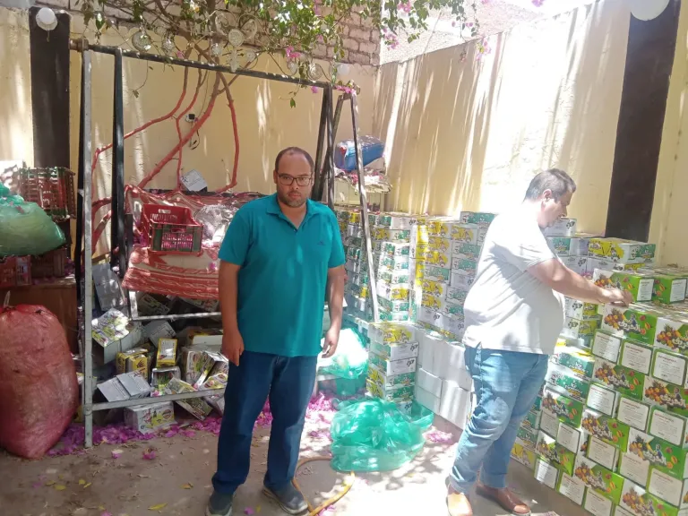 ضبط 650 كرتونة عصير داخل  مصنع غير مرخص بني سويف