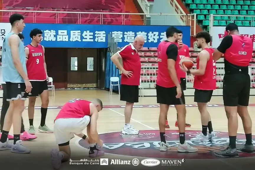 منتخب السلة الأولمبى يستعد لمواجهة كولومبيا بالبطولة الدولية بالصين