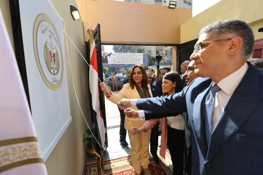 محافظ الجيزة خلال الافتتاح 