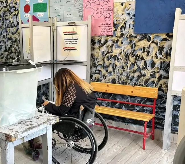 المشرف العام على المجلس القومي للأشخاص ذوي الإعاقة تُدلي بصوتها في انتخابات الشيوخ 