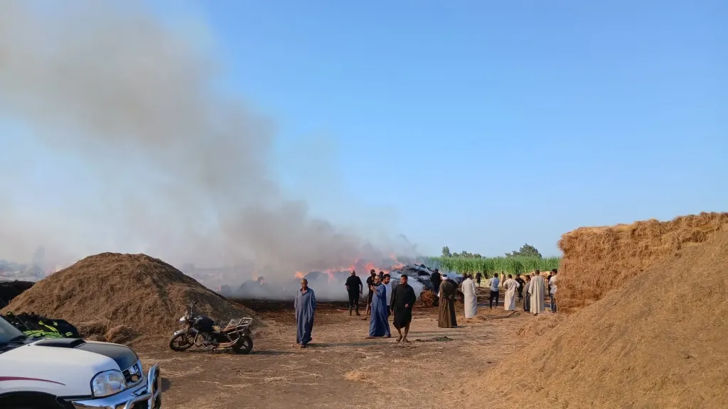 حريق شونة كتان بزفتي