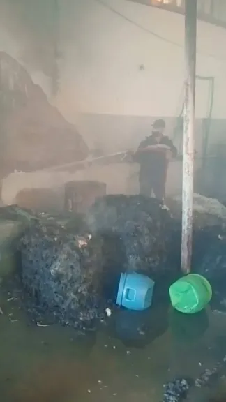 حريق مصنع قطن بالغربية