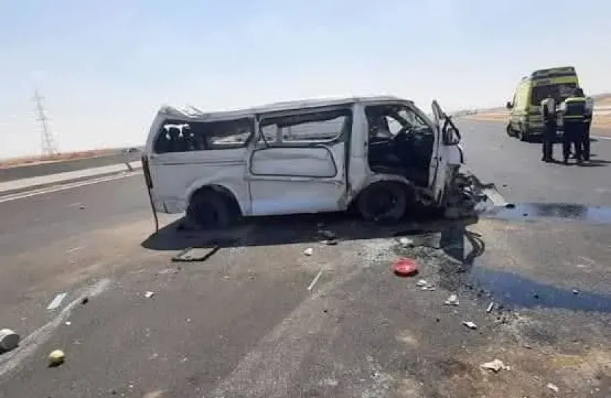 انقلاب ميكروباص طالبات جامعه بني سويف 