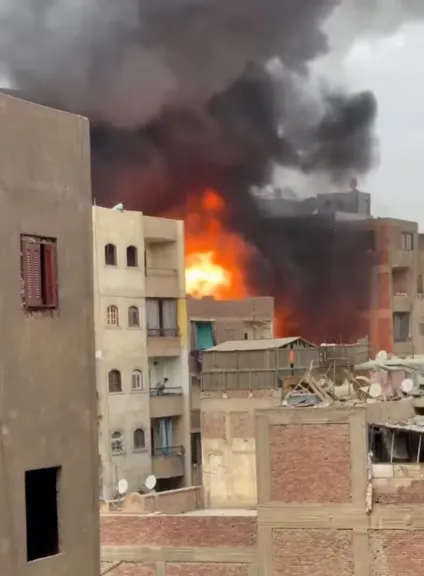 حريق منطقة الحرفيين 