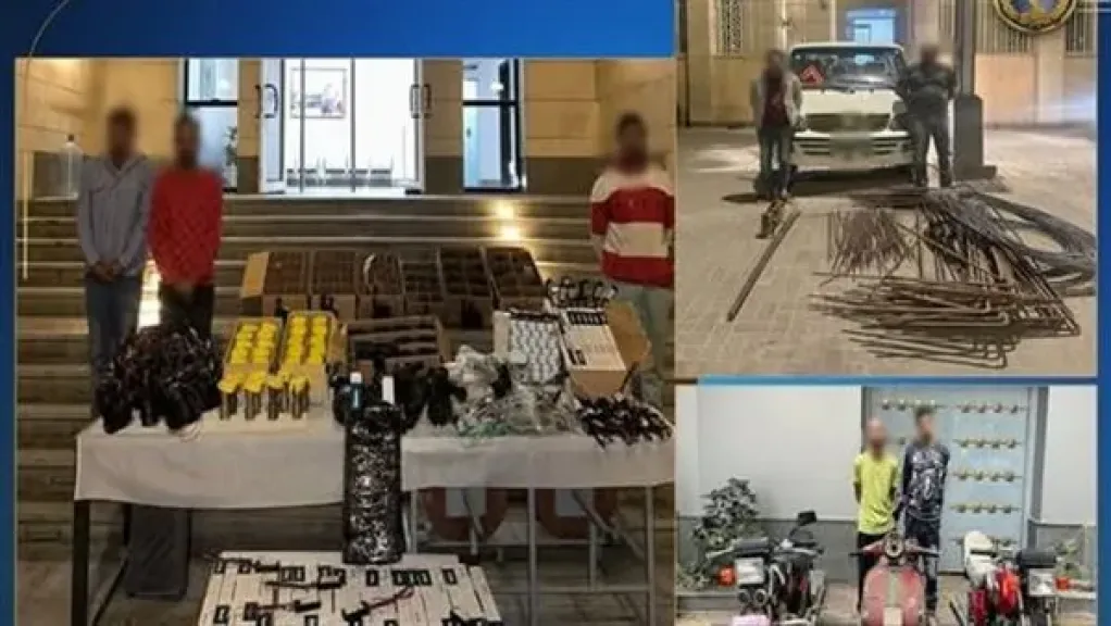 المتهمين والمضبوطات 