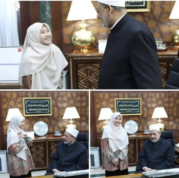  شيخ الأزهر  يحقق حلم طالبة إندونيسية 