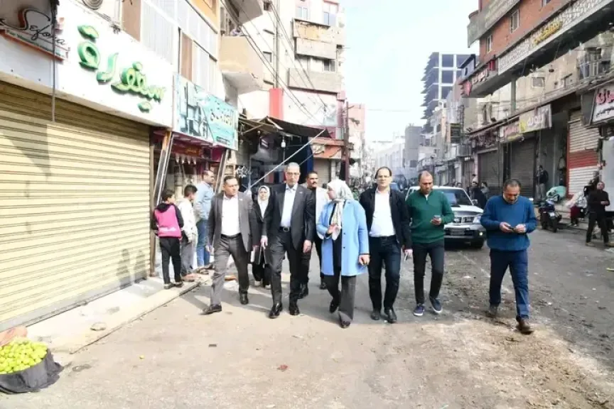 محافظ الفيوم يتابع أعمال رفع اشغالات ابشواي 