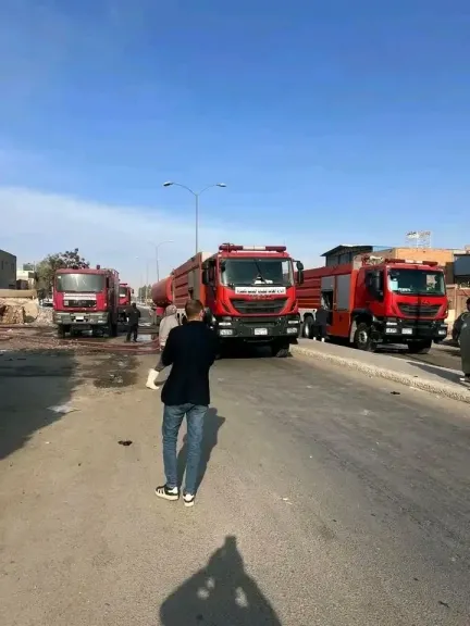 حريق مصنع سرميك اكتوبر ملك النائب  الرتمي
