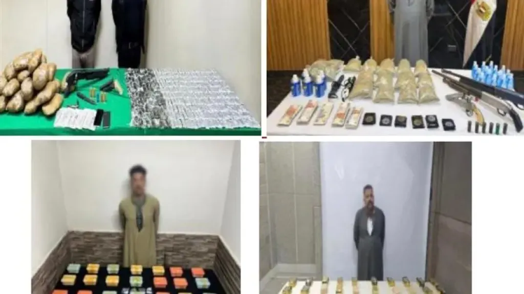 المتهمين والمضبوطات 