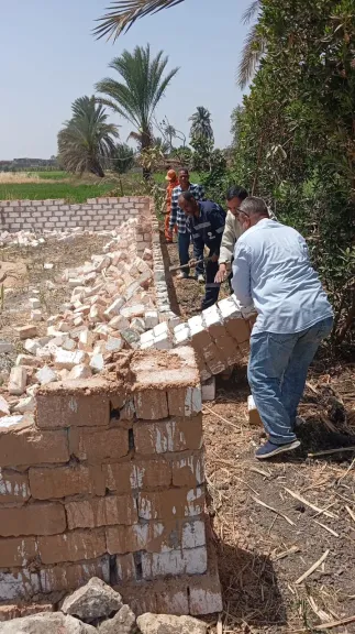 إزالة 23 حالة تعدي على مساحة 6991 متر من الأراضي الزراعية 
