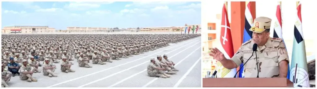 وزير الدفاع يتفقد إحدى وحدات التدريب الأساسى للمجندين 