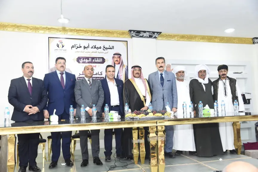 لقاء ودي حاشد بمنشية القناطر يجمع الشيخ كامل مطر بقيادات القبائل والعائلات المصرية