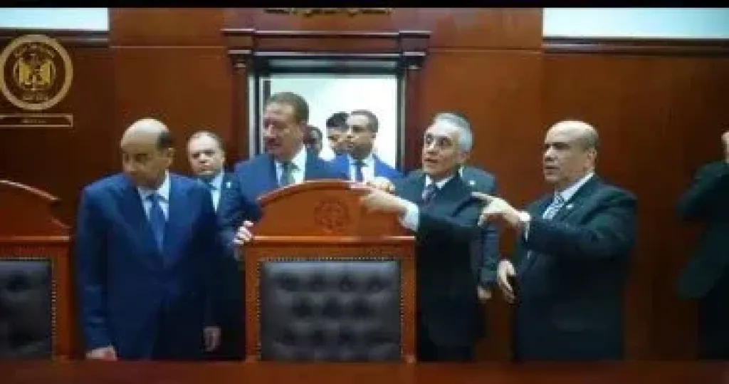 لقاء وزير العدل مع القضاة أثناء افتتاح محكمة بورفؤاد الجزئية.. فيديو