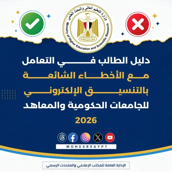 التعليم العالي ينشر دليلًا بأبرز الأخطاء الشائعة في تنسيق طلاب الشهادات الفنية.. تعرف على الخطأ والصواب