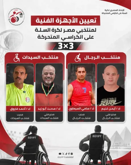 استعدادًا لكأس العالم.. إعلان الأجهزة الفنية لمنتخبي رجال وسيدات سلة الكراسي المتحركة 3×3