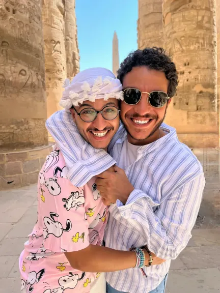 مروان المسلماني ونور النبوي في كواليس فيلم «ولا كان عالبال» قبل طرحه بالسينمات