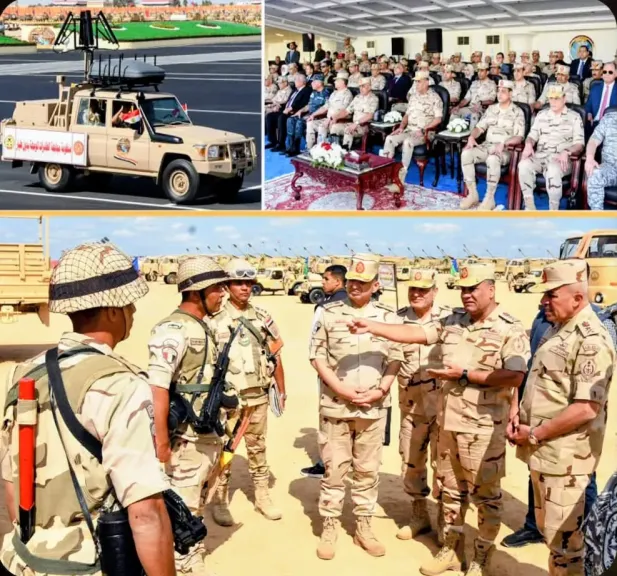 وزير الدفاع يشهد إجراءات تفتيش الحرب لإحدى تشكيلات المنطقة الشمالية العسكرية