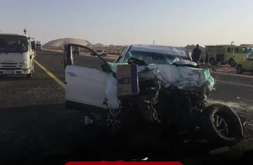 مصرع 5 أشخاص من الفيوم في حادث تصادم سيارتين بالسعودية خلال توجههم إلى عملهم