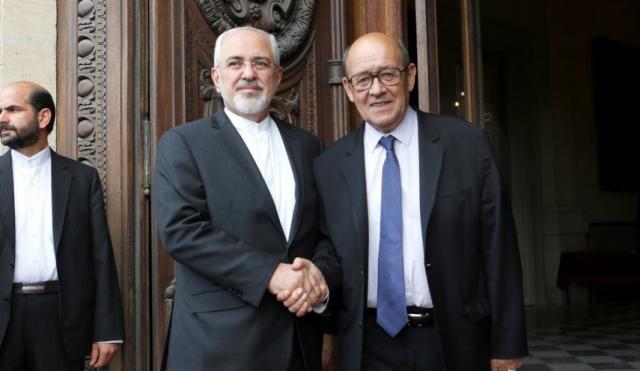 وزير الخارجية الفرنسي ونظيره الإيراني