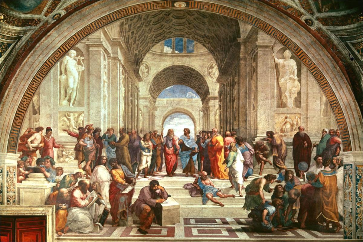 لوحة مدرسة اثينا - للرسام رفائيل 